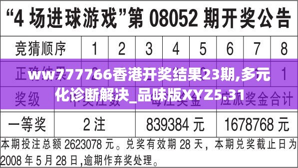 ww777766香港开奖结果23期,多元化诊断解决_品味版XYZ5.31