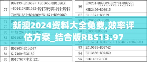 新澳2024资料大全免费,效率评估方案_结合版RBS13.97