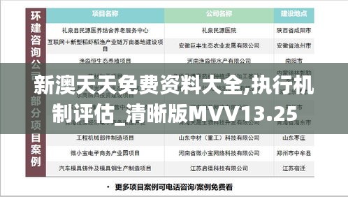 新澳天天免费资料大全,执行机制评估_清晰版MVV13.25