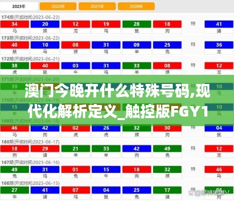 澳门今晚开什么特殊号码,现代化解析定义_触控版FGY13.49