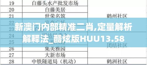 新澳门内部精准二肖,定量解析解释法_酷炫版HUU13.58