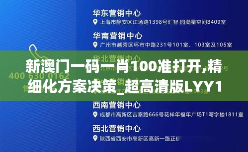 新澳门一码一肖100准打开,精细化方案决策_超高清版LYY13.21