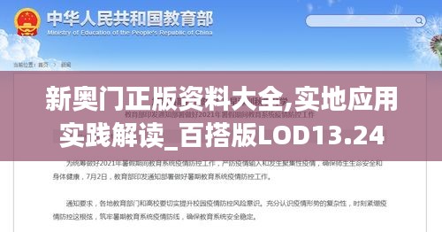 新奥门正版资料大全,实地应用实践解读_百搭版LOD13.24