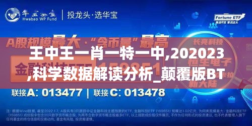 王中王一肖一特一中,202023,科学数据解读分析_颠覆版BTQ13.21