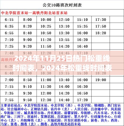 2024年松重线时间表解析，特性、体验、竞品对比与用户需求洞察