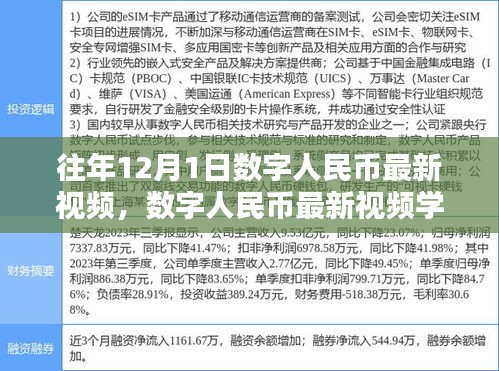 数字人民币往年12月1日视频教程与学习指南，最新学习视频及观看方法揭秘