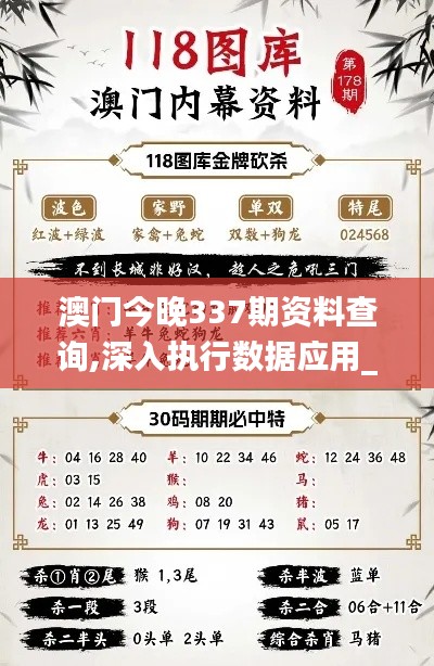 澳门今晚337期资料查询,深入执行数据应用_XP148.765-4