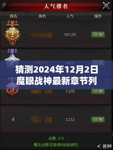 揭秘魔眼战神最新章节，神秘冒险揭晓在即，预测2024年12月2日更新列表