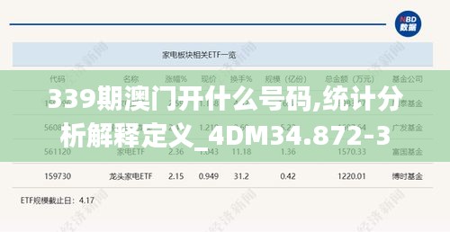 339期澳门开什么号码,统计分析解释定义_4DM34.872-3