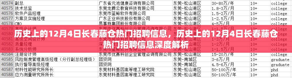 历史上的12月4日长春藤仓热门招聘信息深度解析与探讨