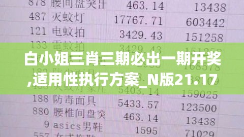 白小姐三肖三期必出一期开奖,适用性执行方案_N版21.171-7