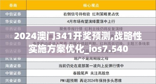 2024澳门341开奖预测,战略性实施方案优化_ios7.540