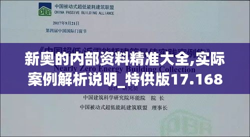 新奥的内部资料精准大全,实际案例解析说明_特供版17.168