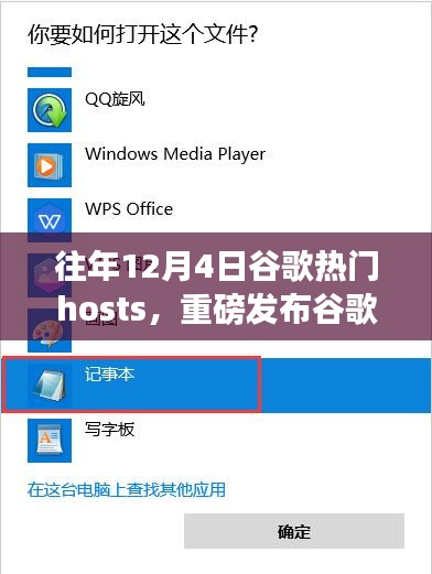 重磅发布，谷歌全新热门Hosts系统引领科技潮流，重塑生活体验！历年12月4日热门hosts回顾