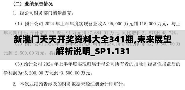 新澳门天天开奖资料大全341期,未来展望解析说明_SP1.131