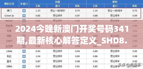 2024今晚新澳门开奖号码341期,最新核心解答定义_SHD8.460