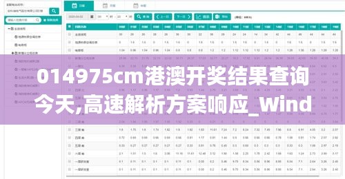 014975cm港澳开奖结果查询今天,高速解析方案响应_Windows13.501