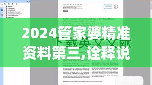 2024管家婆精准资料第三,诠释说明解析_进阶版9.665