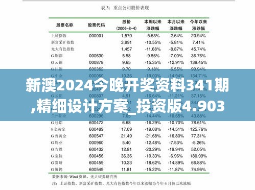 新澳2024今晚开奖资料341期,精细设计方案_投资版4.903