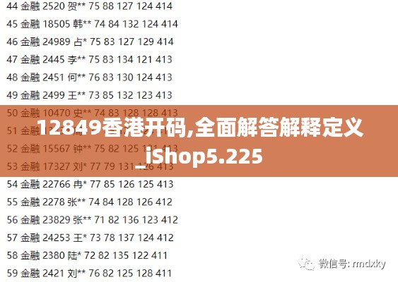 12849香港开码,全面解答解释定义_iShop5.225