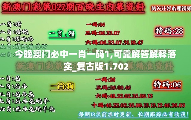 今晚澳门必中一肖一码1,可靠解答解释落实_复古版1.702