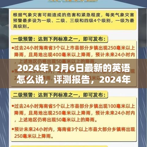 2024年12月6日最新英语表达，翻译产品深度分析与全面介绍评测报告