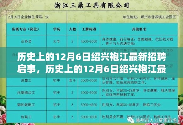 历史上的12月6日绍兴袍江最新招聘启事，深度评测与详细介绍