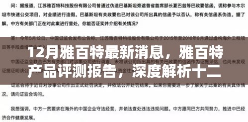 雅百特最新动态深度解析，产品评测与十二月特性报告