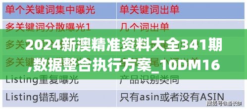 2024新澳精准资料大全341期,数据整合执行方案_10DM16.839