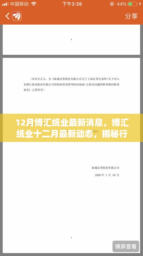 12月博汇纸业最新消息，博汇纸业十二月最新动态，揭秘行业发展趋势与创新突破