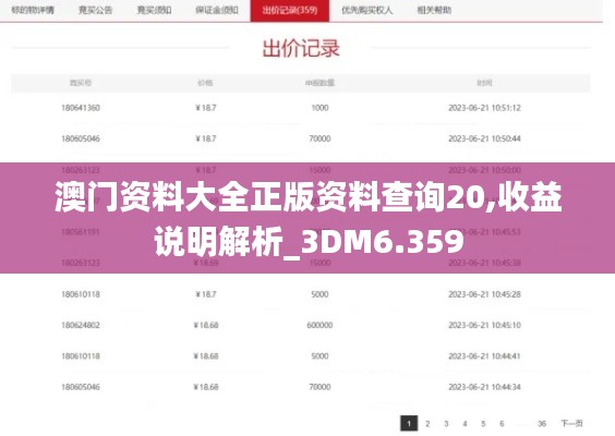 澳门资料大全正版资料查询20,收益说明解析_3DM6.359