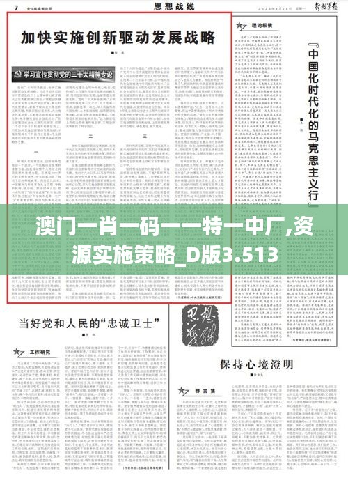 澳门一肖一码一一特一中厂,资源实施策略_D版3.513