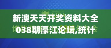 新澳天天开奖资料大全038期濠江论坛,统计解答解析说明_DP5.354