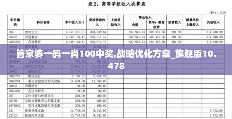 管家婆一码一肖100中奖,战略优化方案_旗舰版10.478