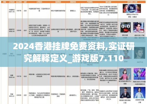 2024香港挂牌免费资料,实证研究解释定义_游戏版7.110