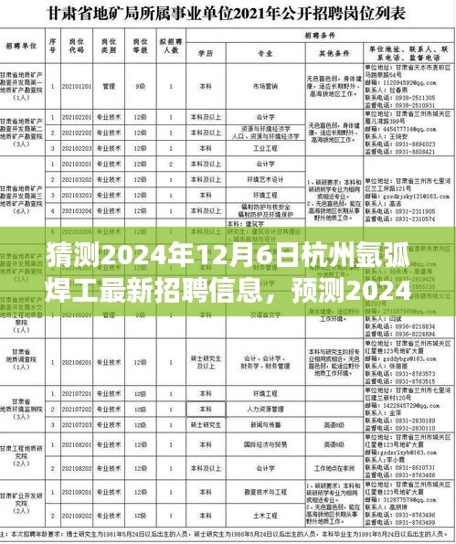 2024年杭州氩弧焊工招聘趋势洞察与最新招聘信息预测