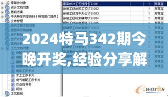 2024特马342期今晚开奖,经验分享解答落实_Elite5.360