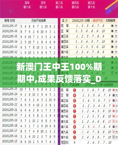 新澳门王中王100%期期中,成果反馈落实_DX版8.816