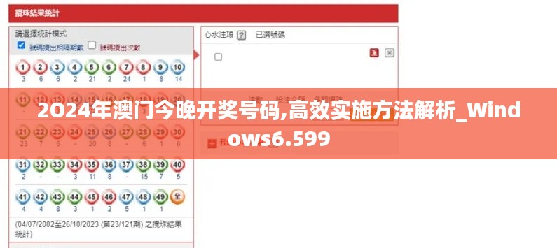 2O24年澳门今晚开奖号码,高效实施方法解析_Windows6.599