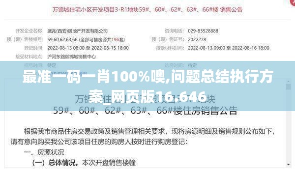 最准一码一肖100%噢,问题总结执行方案_网页版16.646