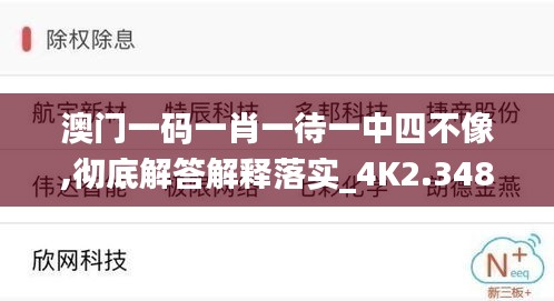 澳门一码一肖一待一中四不像,彻底解答解释落实_4K2.348