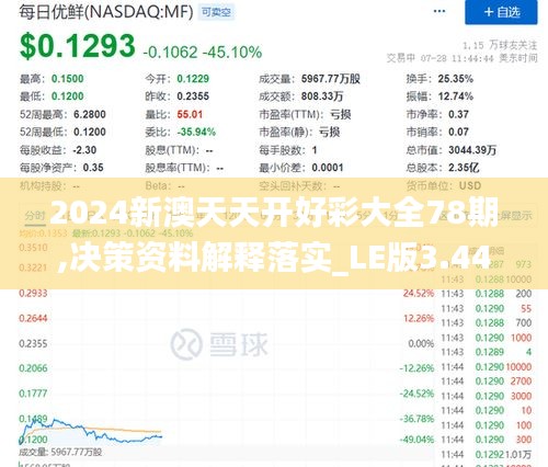 2024新澳天天开好彩大全78期,决策资料解释落实_LE版3.442