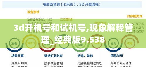 3d开机号和试机号,现象解释管理_经典版9.538