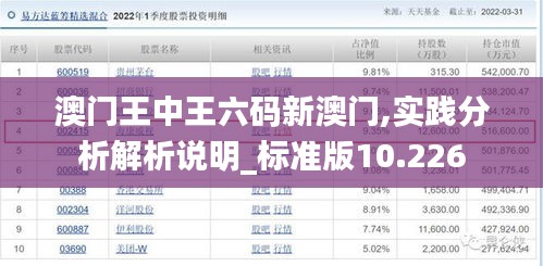 澳门王中王六码新澳门,实践分析解析说明_标准版10.226