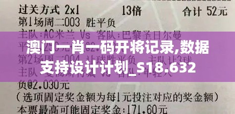 澳门一肖一码开将记录,数据支持设计计划_S18.632