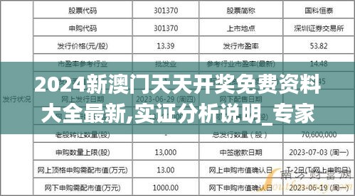 2024新澳门天天开奖免费资料大全最新,实证分析说明_专家版6.329