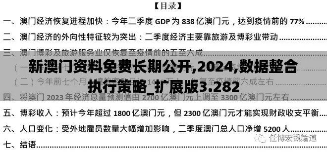 新澳门资料免费长期公开,2024,数据整合执行策略_扩展版3.282