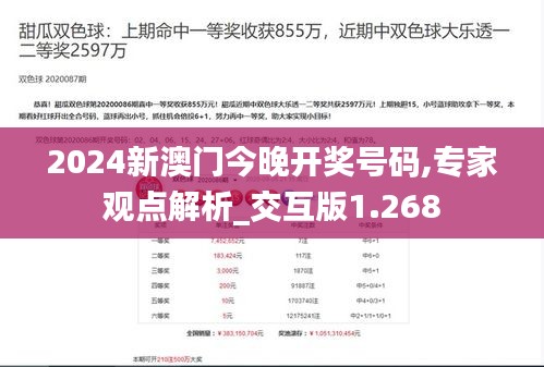 2024新澳门今晚开奖号码,专家观点解析_交互版1.268