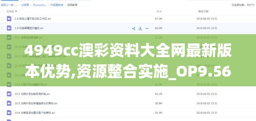 4949cc澳彩资料大全网最新版本优势,资源整合实施_OP9.566