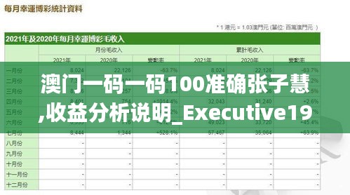 澳门一码一码100准确张子慧,收益分析说明_Executive19.542